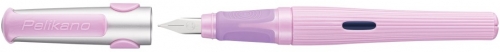 Stilou Structure, penita M, grip ergonomic, pentru dreptaci, 1 patron mare albastru inclus, culoare roz deschis, in cutie de carton, Pelikan